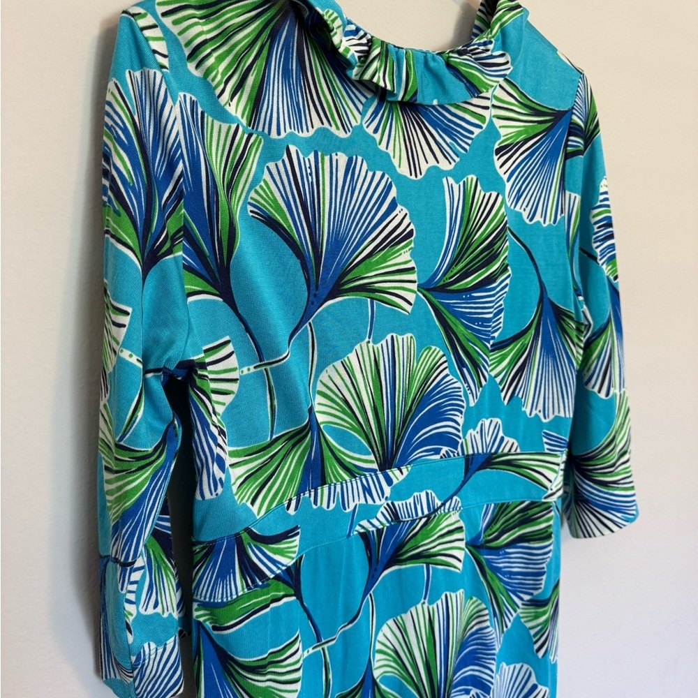 Lily Pulitzer blayney get ginky ruffle Blue and Green Women's Dress - Picture 6 of 6